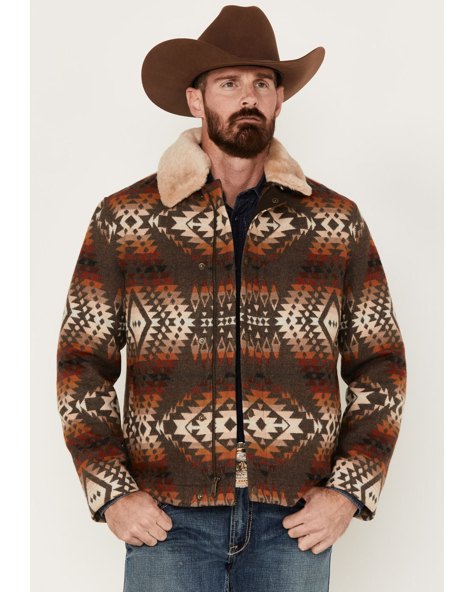Product Name Pendleton Men s Silverton Shearling Collar Wool Coat