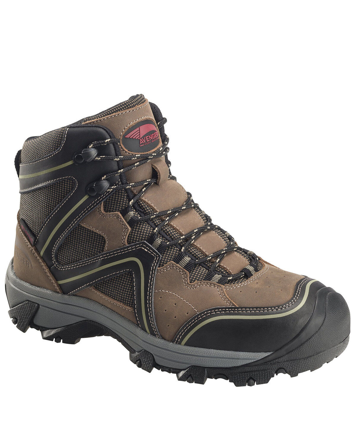 Image #1 - Avenger Men's Crosscut Waterproof Work Boots - Soft Toe, Brown, hi-res
