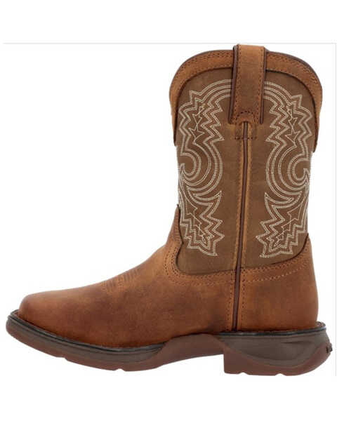 Image #3 - Durango Boys' Lil Rebel Embroidered Western Boots - Broad Square Toe, Brown, hi-res