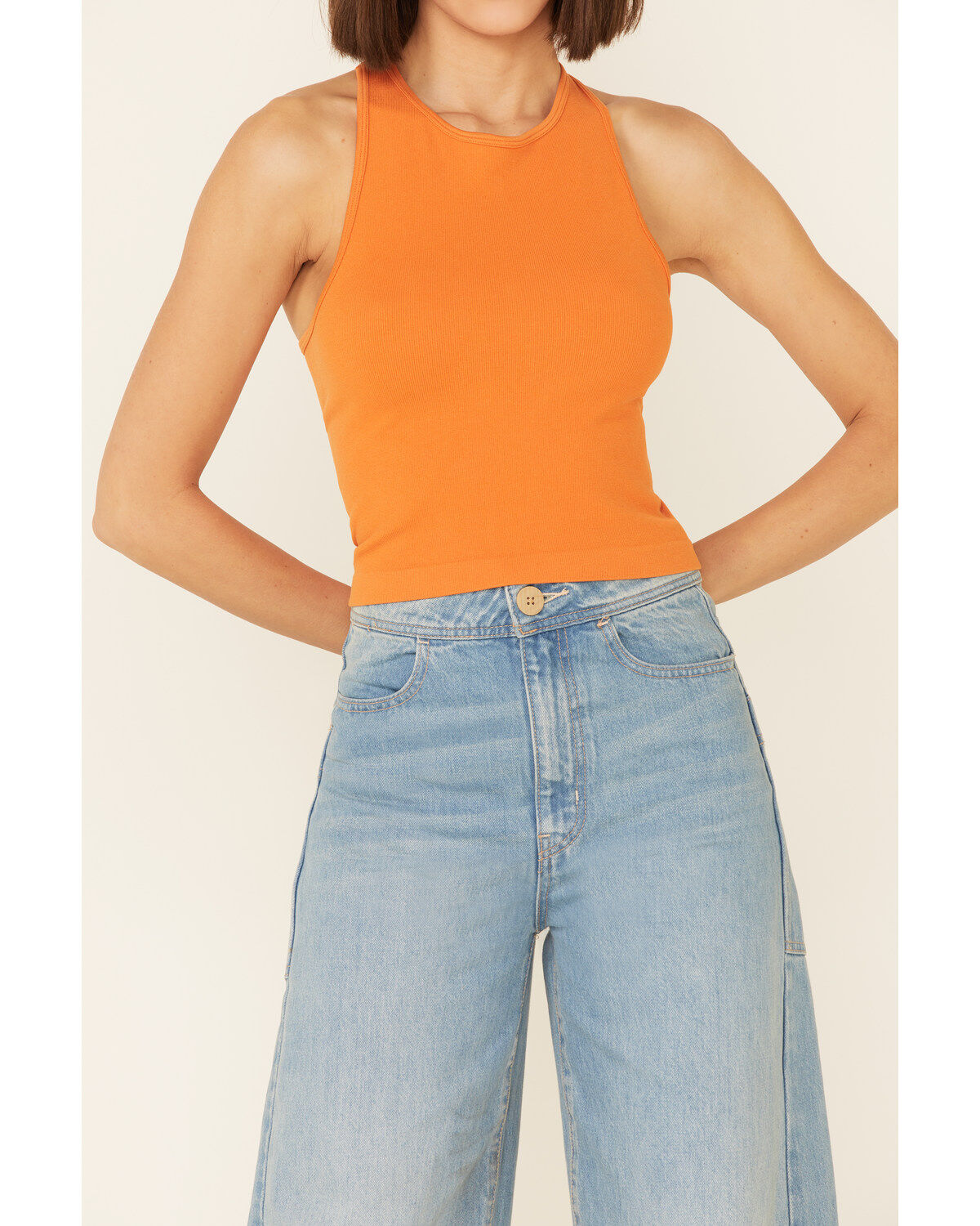 Image #3 - Free People Women's Hayley Racerback Brami, Orange, hi-res