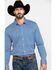 Image #1 - Scully Signature Soft Series Men's Geo Print Long Sleeve Western Shirt , Blue, hi-res