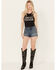 Image #1 - Idyllwind Women's Onslow Medium Wash Mid Rise Rebel Embellished Stretch Shorts, , hi-res