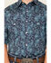 Image #3 - Panhandle Boys' Paisley Print Short Sleeve Snap Western Shirt, Blue, hi-res