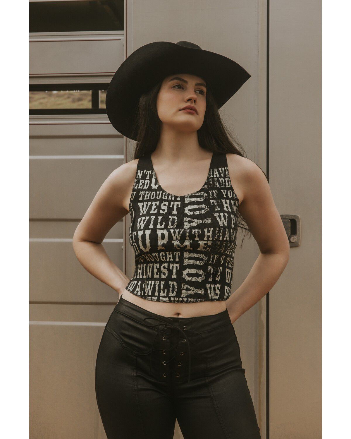 Idyllwind Women's Rhett The West Was Wild Graphic Rib Knit Tank, Black, hi-res