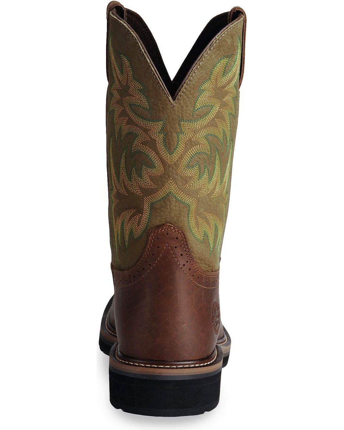 Image #7 - Justin Men's Stampede 11" Steel Toe Western Work Boots, Waxed Brn, hi-res