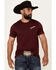 Image #2 - Pendleton Men's Boot Barn Exclusive Rancher Short Sleeve Graphic T-Shirt, Burgundy, hi-res