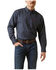Image #1 - Ariat Men's FR Wales Printed Long Sleeve Button-Down Stretch Work Shirt, Black, hi-res