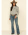 Image #6 - Wrangler Women's Solid Long Sleeve Snap Denim Shirt, Grey, hi-res