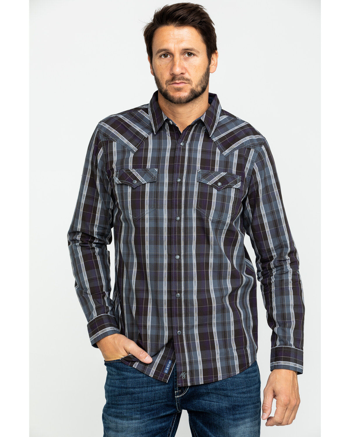 Image #1 - Moonshine Spirit Men's Arrowbear Med Plaid Long Sleeve Western Shirt , , hi-res