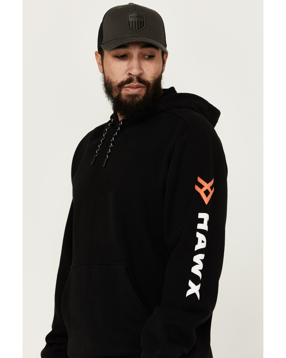 Hawx Men's Logo Sleeve Hooded Sweatshirt - Tall, Black, hi-res