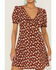Lush Women's Daisy Print Mini Dress, Rust Copper, hi-res