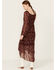 Image #4 - Wild Moss Women's Floral Print Long Sleeve Mini Dress, Burgundy, hi-res