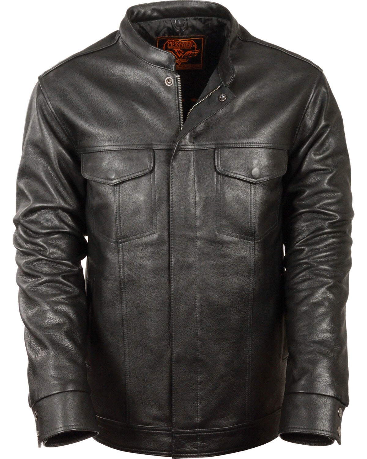 Milwaukee Leather Men's Black Club Style Shirt Jacket - Big 4X, Black, hi-res