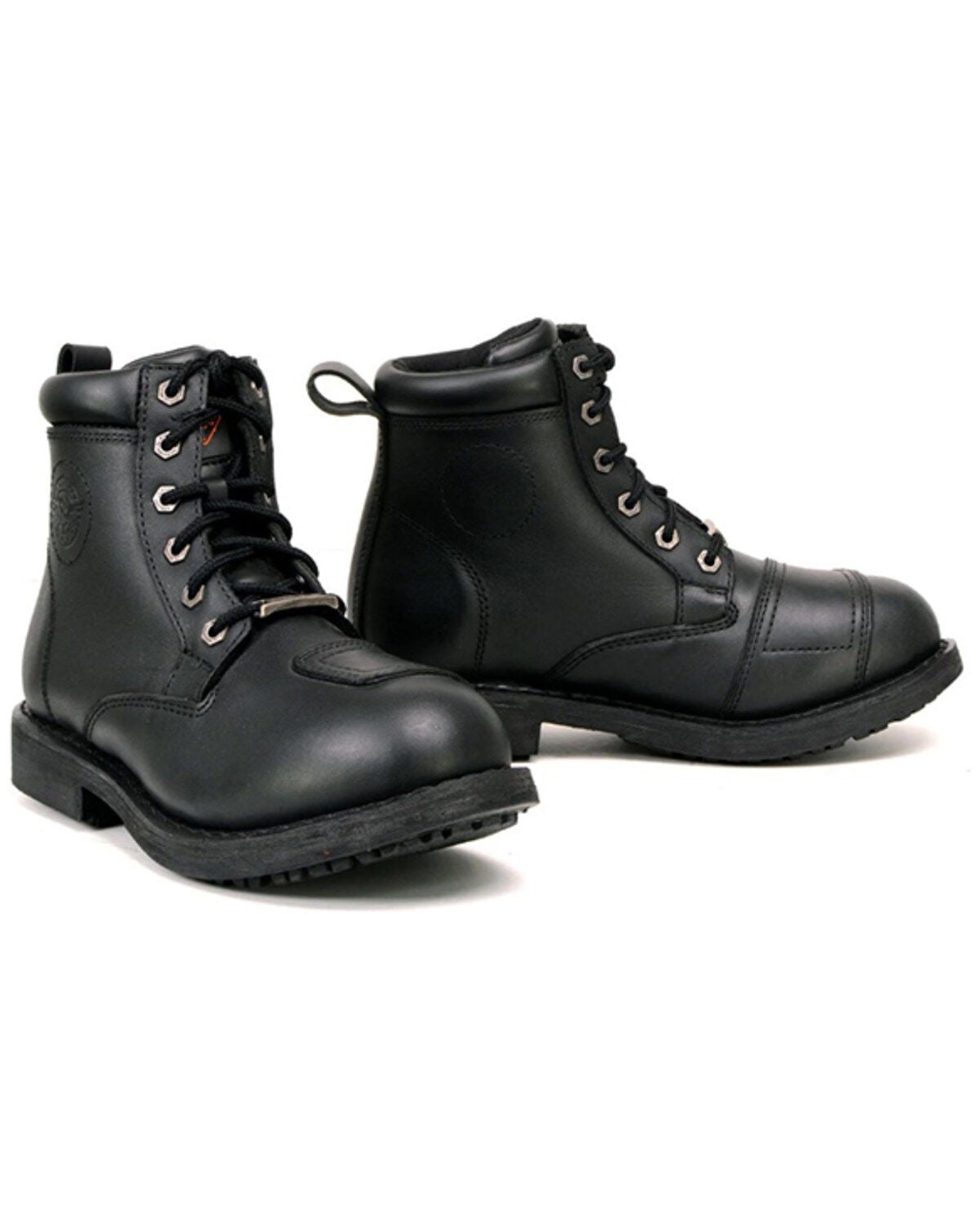 Milwaukee Leather Women's Shift Changer Lace-Up Motorcycle Boots - Round Toe, Black, hi-res