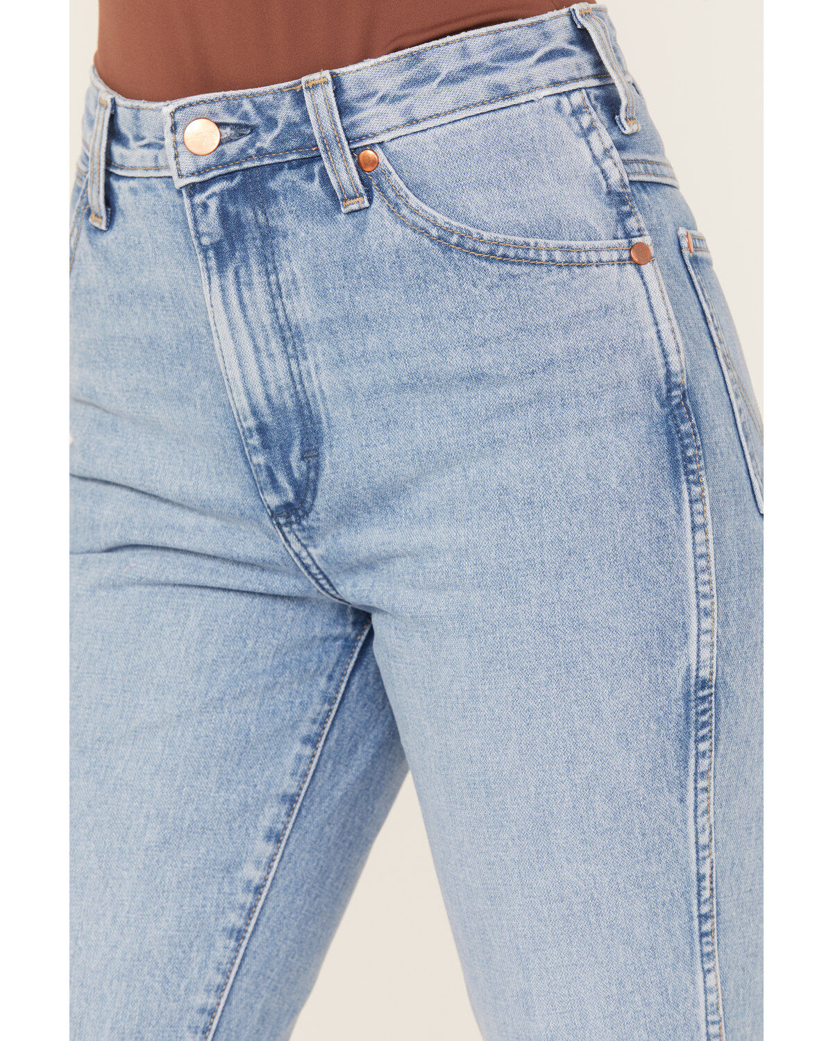 Image #2 - Wrangler Women's Medium Wash High Rise Wrock 627 Flare Jeans, Blue, hi-res