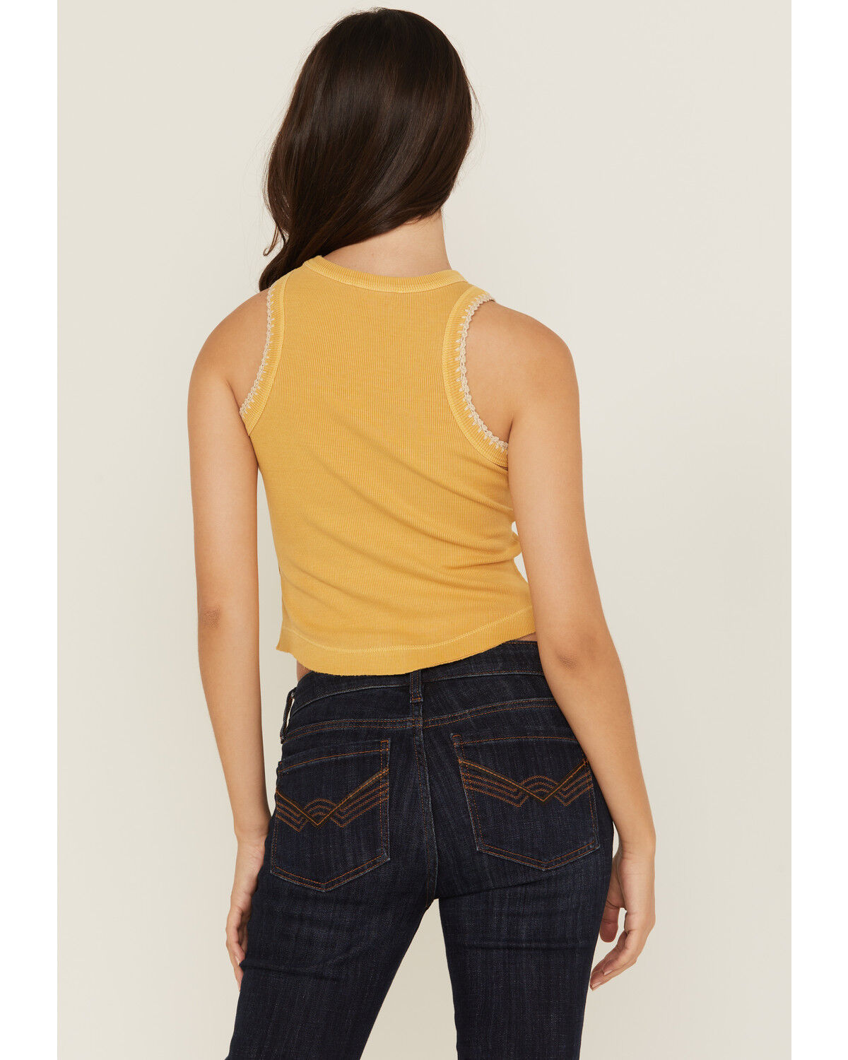 Image #4 - Cleo + Wolf Women's Solid Tank Top, Yellow, hi-res