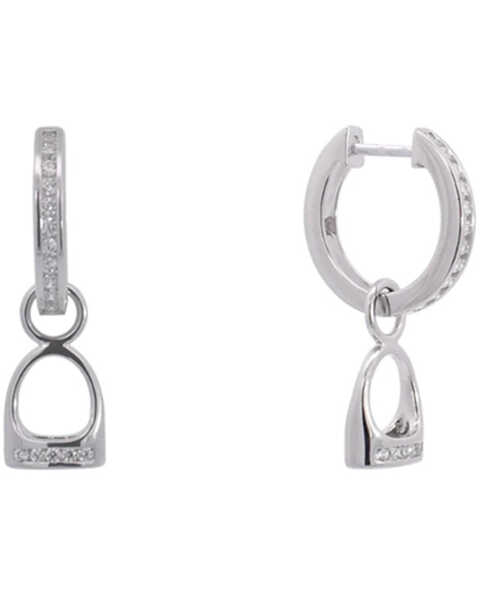 Kelly Herd Women's Sterling Silver Hanging English Stirrup Earrings , Silver, hi-res