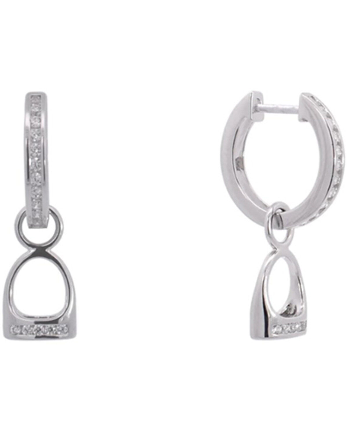 Image #1 - Kelly Herd Women's Sterling Silver Hanging English Stirrup Earrings, Silver, hi-res