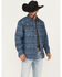 Image #1 - Cody James Men's Tonal Southwestern Print Fleece Lined Shirt Jacket, Indigo, hi-res