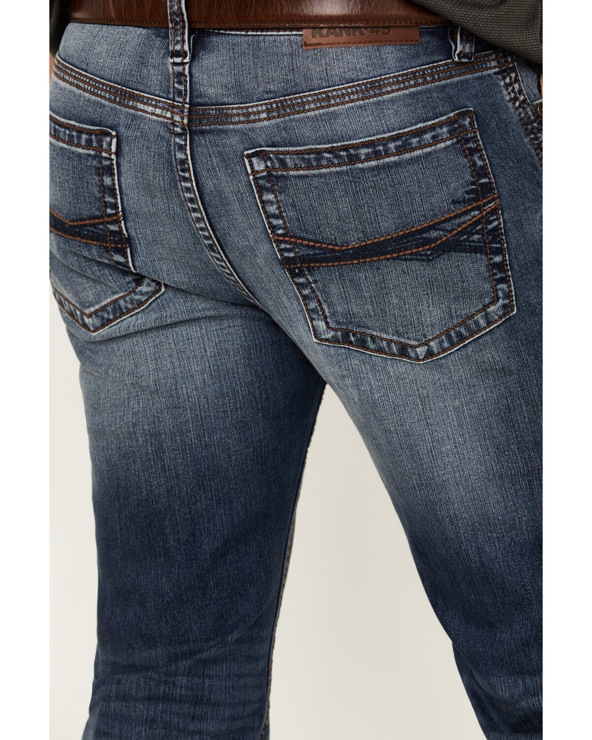 Image #4 - RANK 45® Men's Yuma Wash Ambush Slim Straight Stretch Denim Jeans, Medium Wash, hi-res