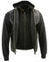 Image #2 - Milwaukee Leather Men's Leather Concealed Carry Vest with Reflective Skulls and Removeable Hoodie - 3X, Black, hi-res