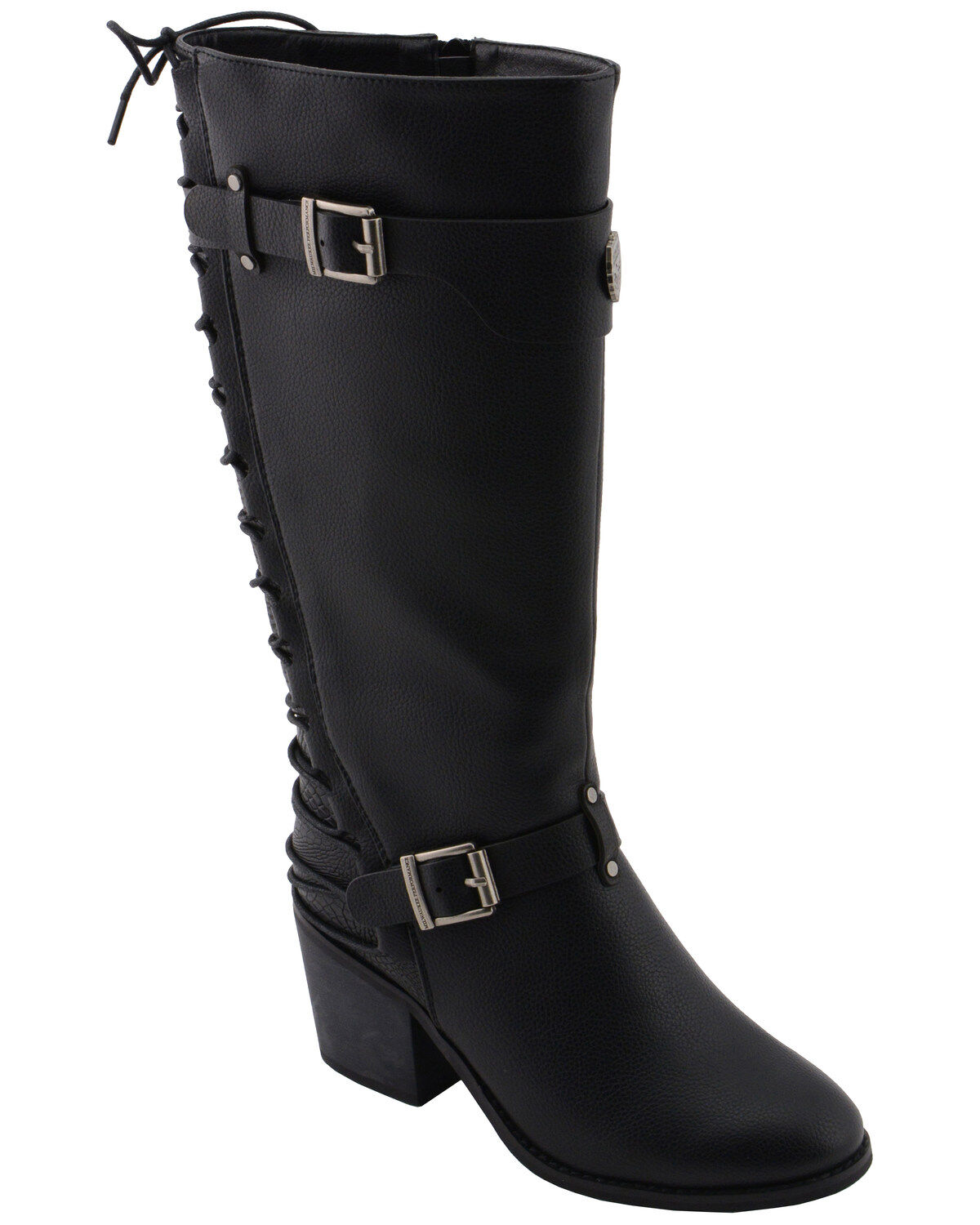 Black, 6 Milwaukee Performance Womens Back End Laced Riding Boot