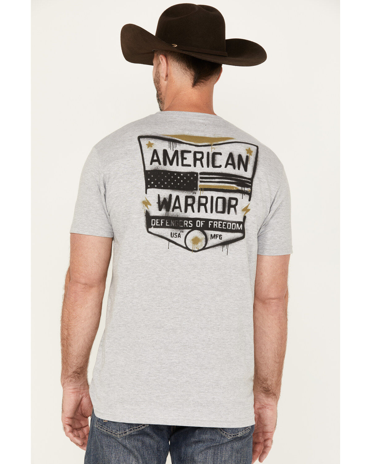 Image #4 - Howitzer Men's American Warrior Graphic Short Sleeve T-Shirt, , hi-res