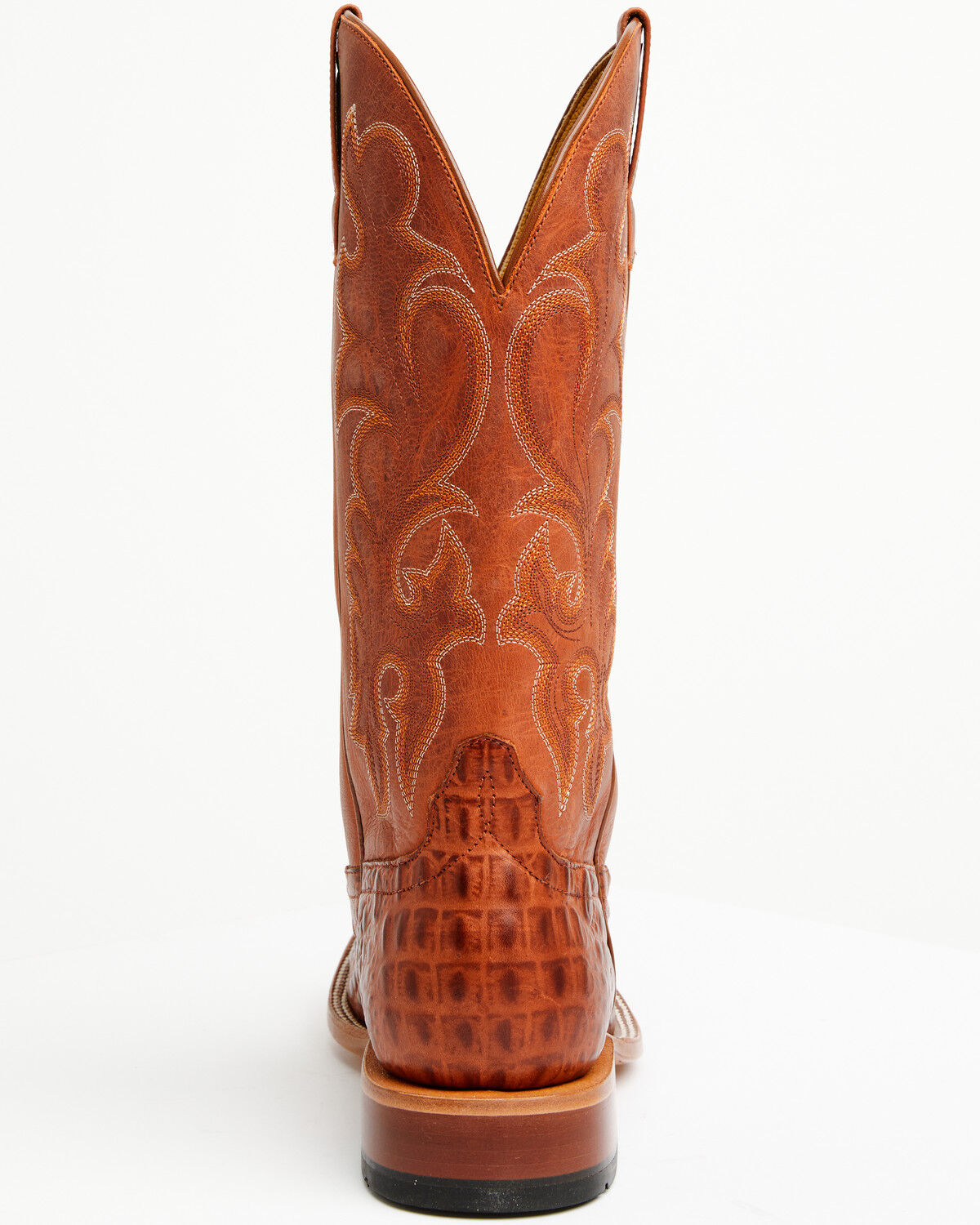 Image #5 - Horse Power Men's Boot Barn Exclusive Nile Crocodile Print Tall Western Boots - Broad Square Toe, Cognac, hi-res