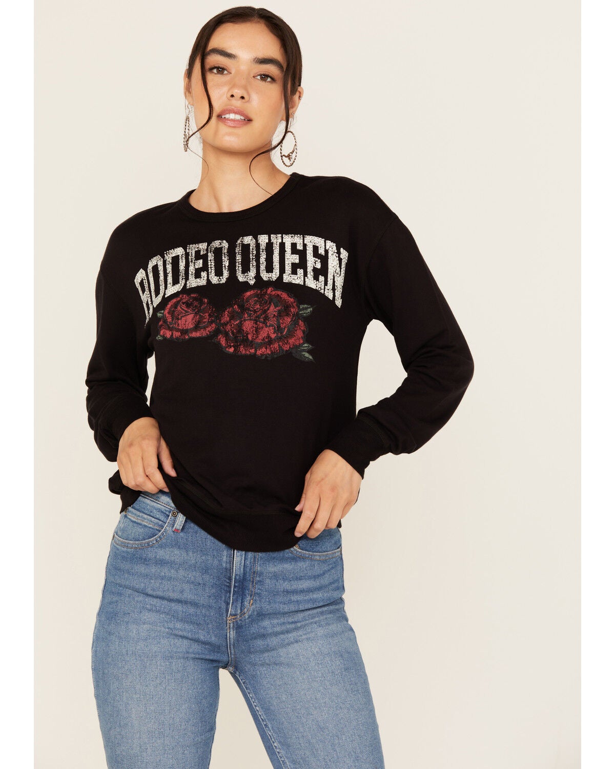 Idyllwind Women's Rodeo Queen Pullover Sweatshirt, Black, hi-res