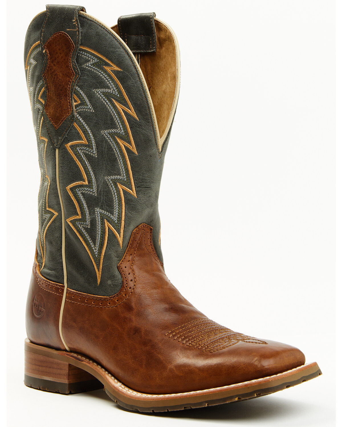 Image #1 - Double H Men's Leland Performance Western Boots - Broad Square Toe, Steel Blue, hi-res