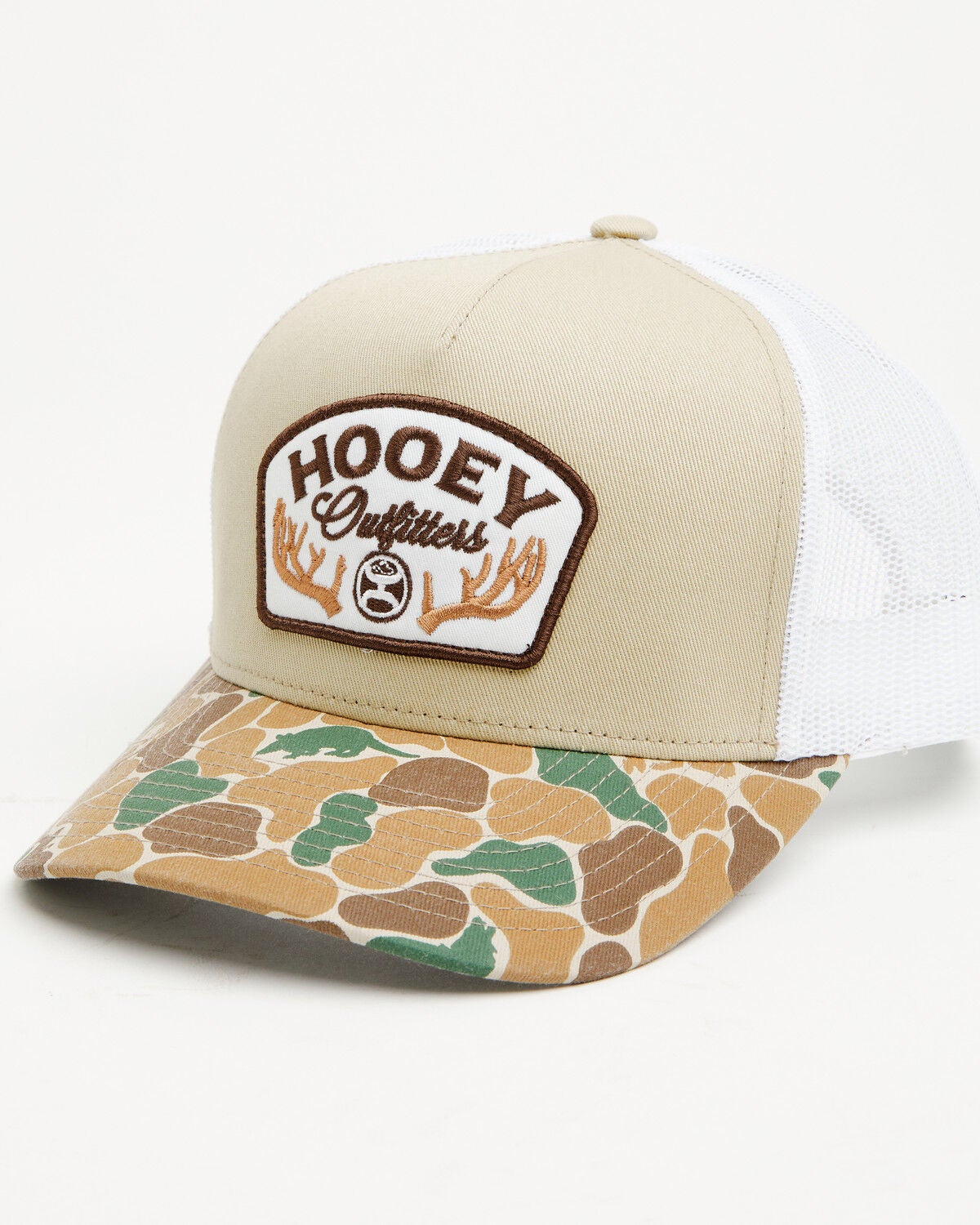 Image #1 - Hooey Kids' Outfitters Camo Trucker Cap, Tan, hi-res