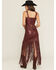 Image #4 - Idyllwind Women's Payson Faux Leather Fringe Maxi Skirt, Cherry, hi-res