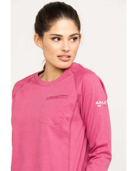 Ariat Women's FR Air Crew T-Shirt - Rose Violet,M