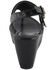 Milwaukee Leather Women's Buckle Strap Wedge Sandals, Black, hi-res