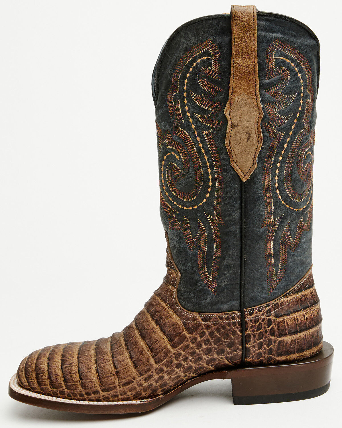 Tanner Mark Men's Exotic Caiman Print Western Boots - Broad Square Toe