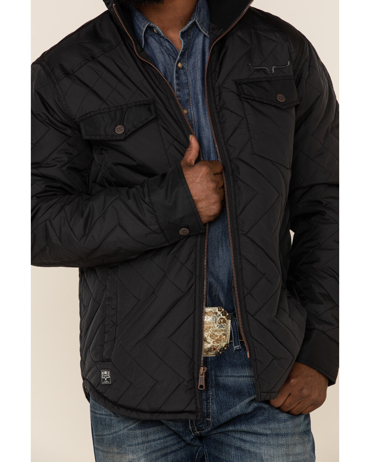Image #3 - Kimes Ranch Men's Black Skink Quilted Shirt Jacket, , hi-res