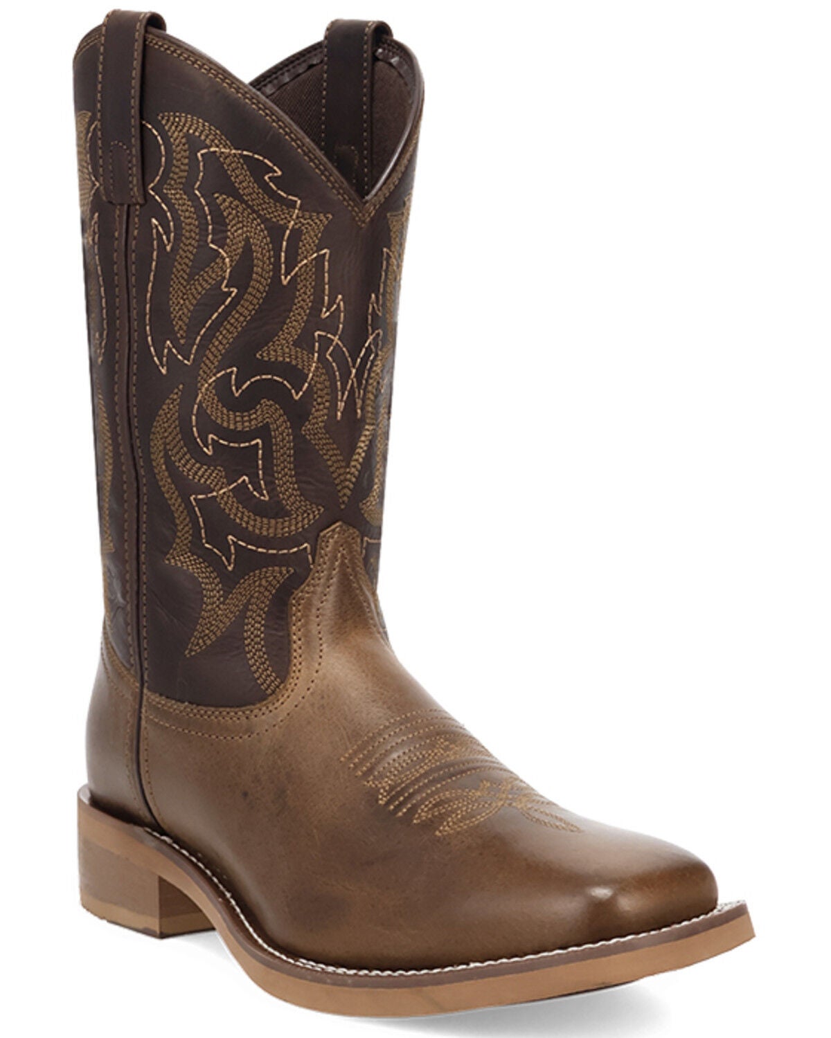 Laredo Men's Chisholm Performance Western Boots - Broad Square Toe, Brown, hi-res