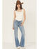 Image #3 - 7 For All Mankind Women's Light Wash Pine Mid Rise Trouser Leg Stretch Denim Jeans, Light Wash, hi-res