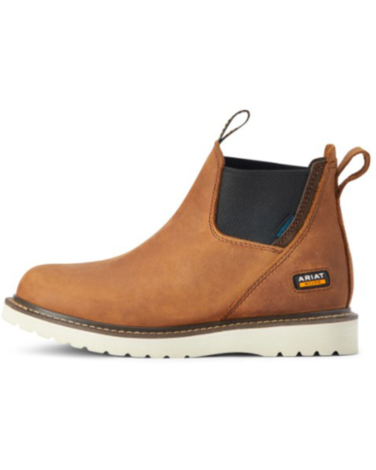 Image #2 - Ariat Women's Rebar Wedge Chelsea H20 Pull On Soft Work Boots - Round Toe, Brown, hi-res
