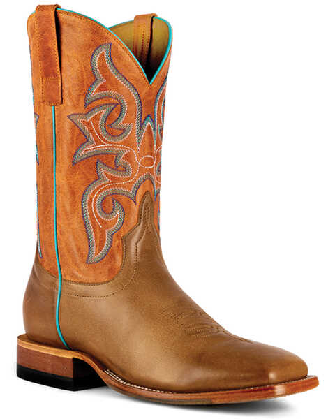 Horse Power Men's Sugared Western Performance Boots - Broad Square Toe, Tan, hi-res