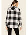 Wrangler Women's Buffalo Plaid Print Long Sleeve Snap Western Flannel Shirt , Black/white, hi-res
