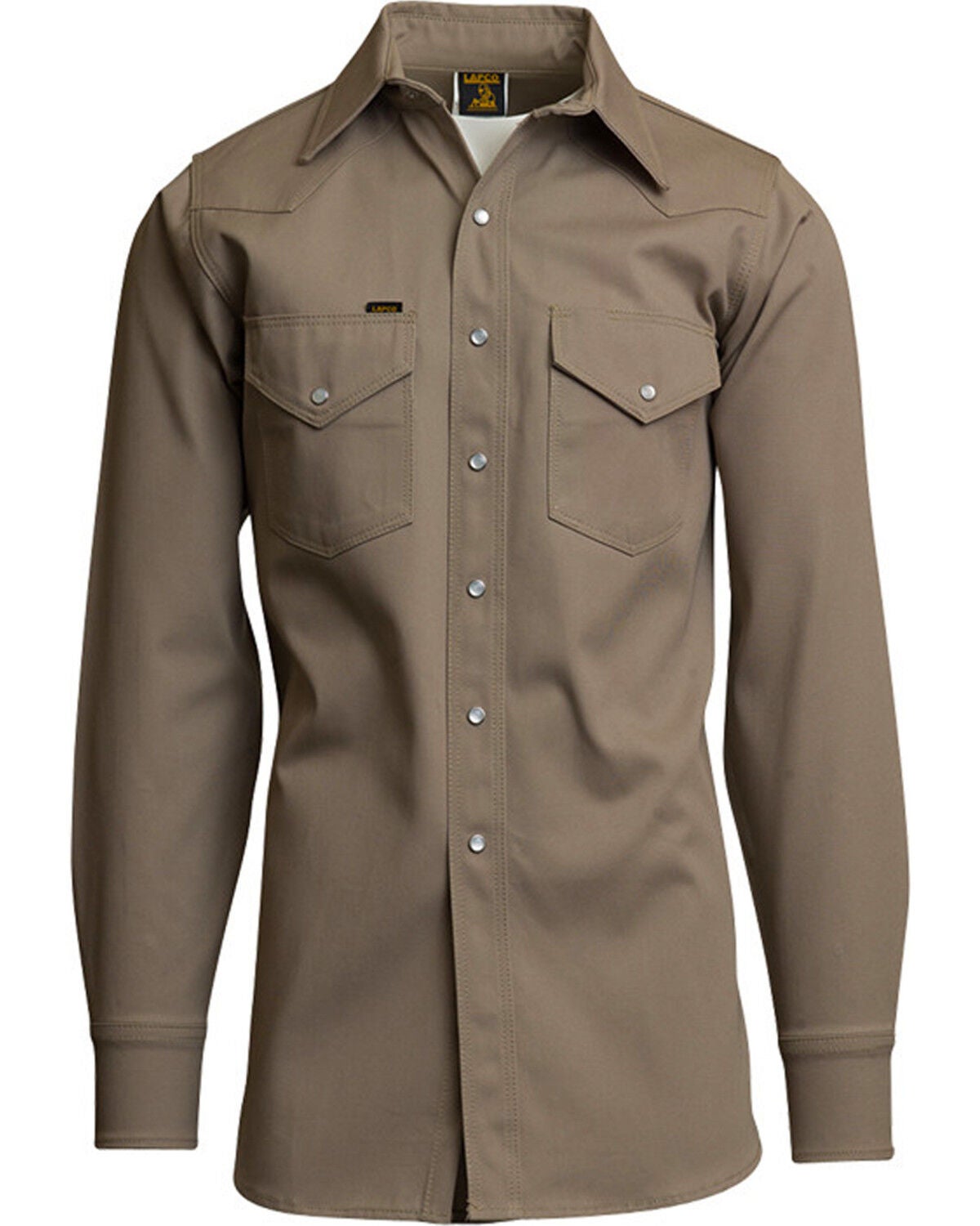 Lapco Men's Long Sleeve Welding Shirt, Beige/khaki, hi-res