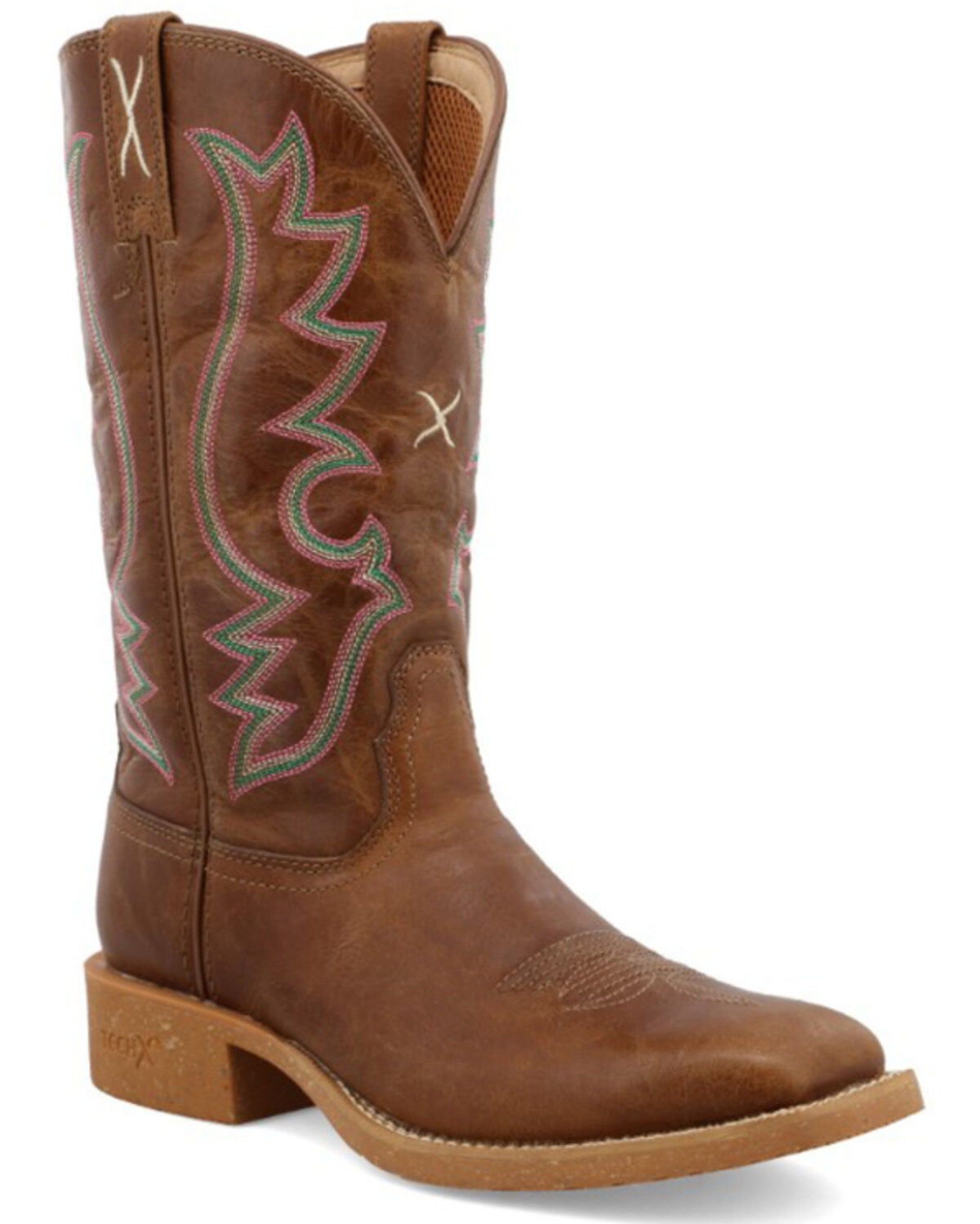 Twisted X Women's Tech X Western Boots - Broad Square Toe, Brown, hi-res