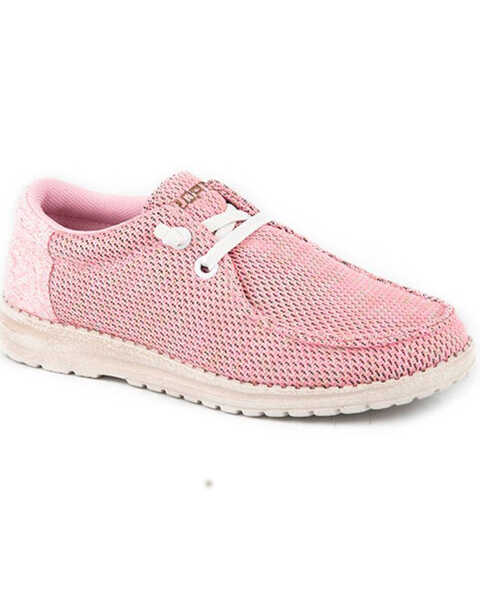 Roper Little Girls' Hang Loose Casual Shoes - Moc Toe, Pink, hi-res