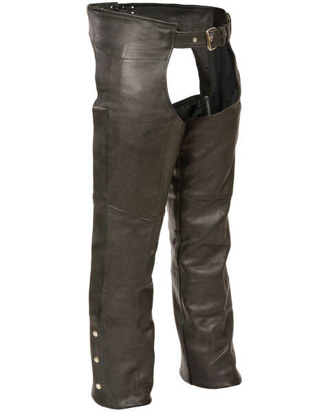 Image #1 - Milwaukee Leather Men's Fully Lined Classic Chaps , Black, hi-res