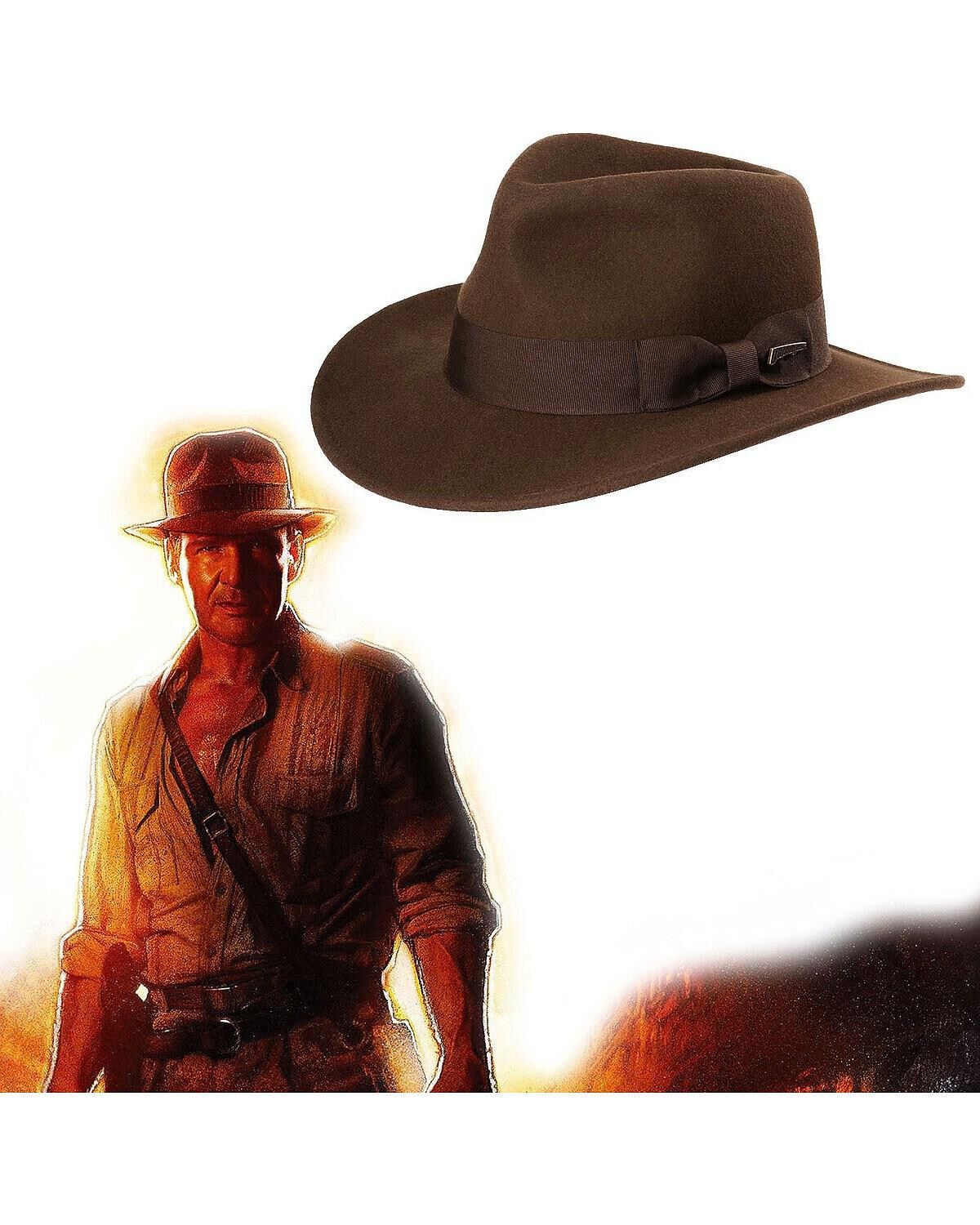 Indiana Jones Crushable Wool Fedora Hat 