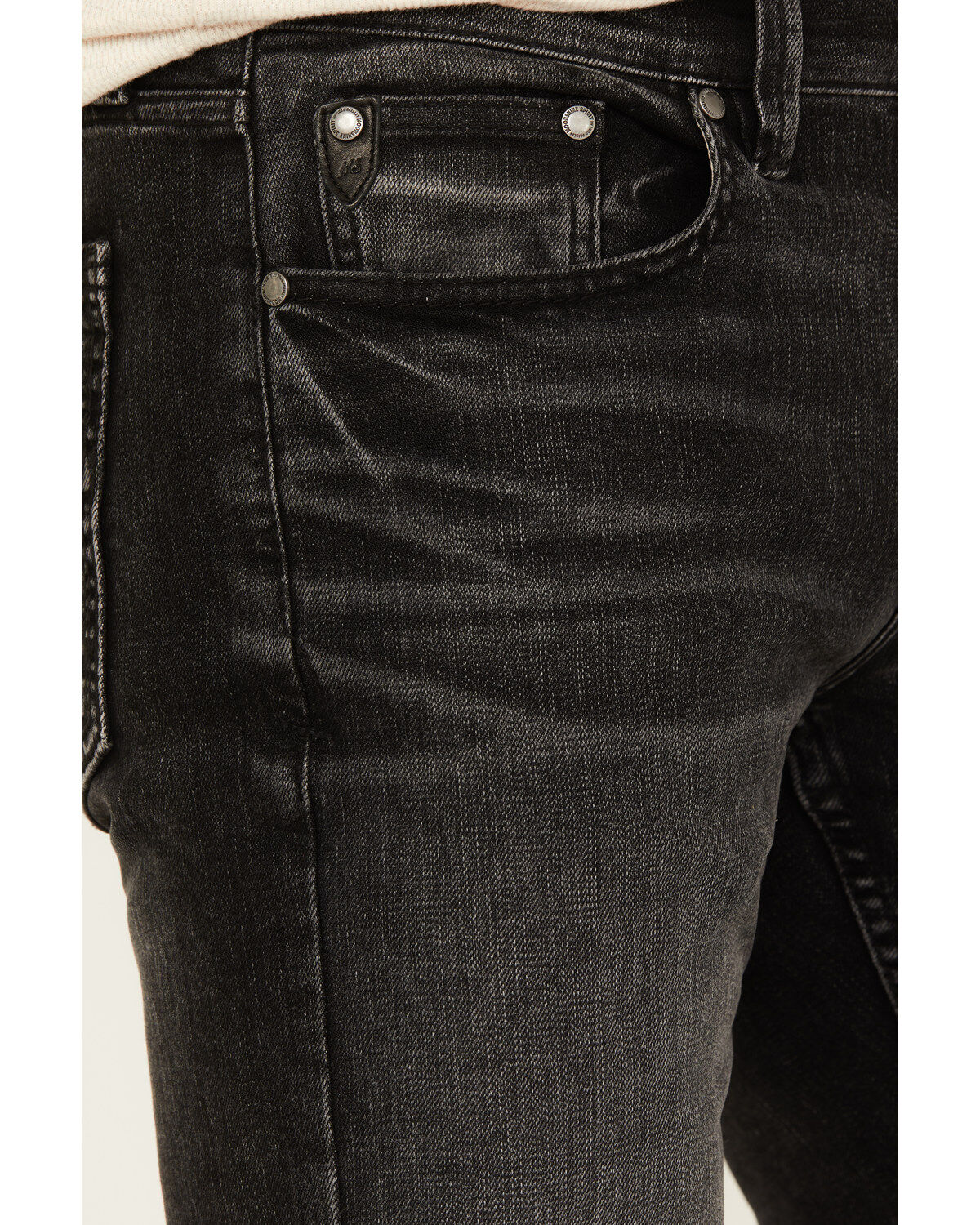 Image #2 - Moonshine Spirit Men's Rocky Mountain Black Wash Slim Straight Stretch Denim Jeans, Black, hi-res