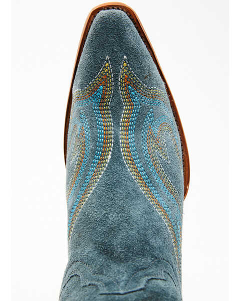 Image #6 - Planet Cowboy Women's Steel My Blues Psychedelic Suede Leather Western Boot - Snip Toe , Blue, hi-res