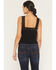 Image #4 - By Together Women's Seamless Lace Ribbed Tank, Black, hi-res