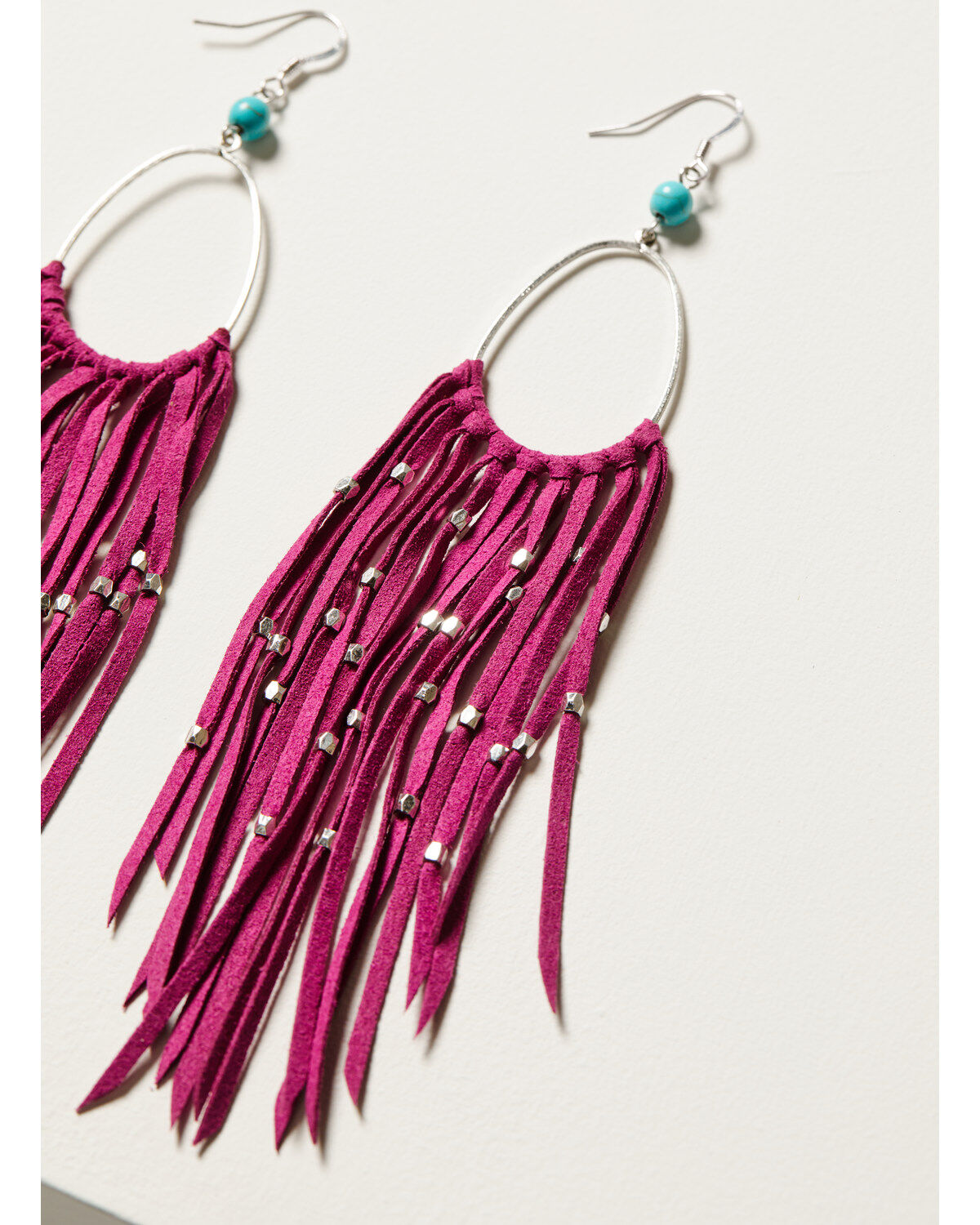 Image #2 - Idyllwind Women's Marcella Fuchsia Fringe Earrings, Silver, hi-res